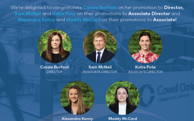 COWELL CLARKE PROMOTES 5 LAWYERS